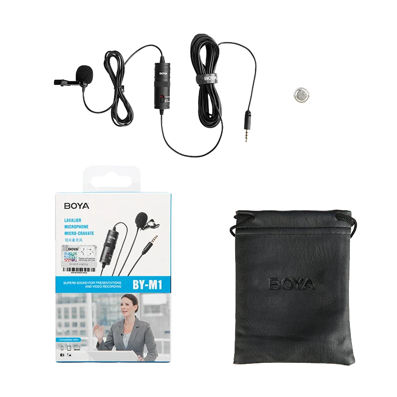 BOYA M1 Lavalier Collar Microphone | Clip-On Mic for Mobile, Camera & PC