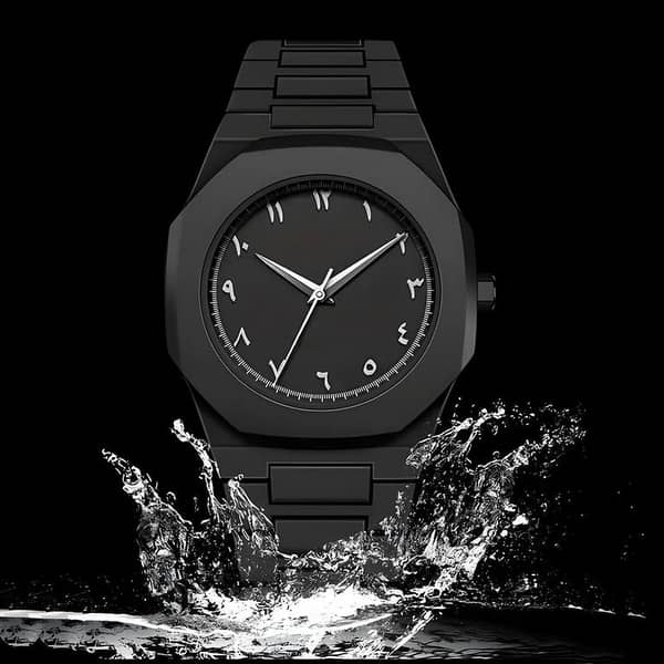 Aura Full Black Quartz Watch for Men – Lightweight Premium Analog Design (Without Box)