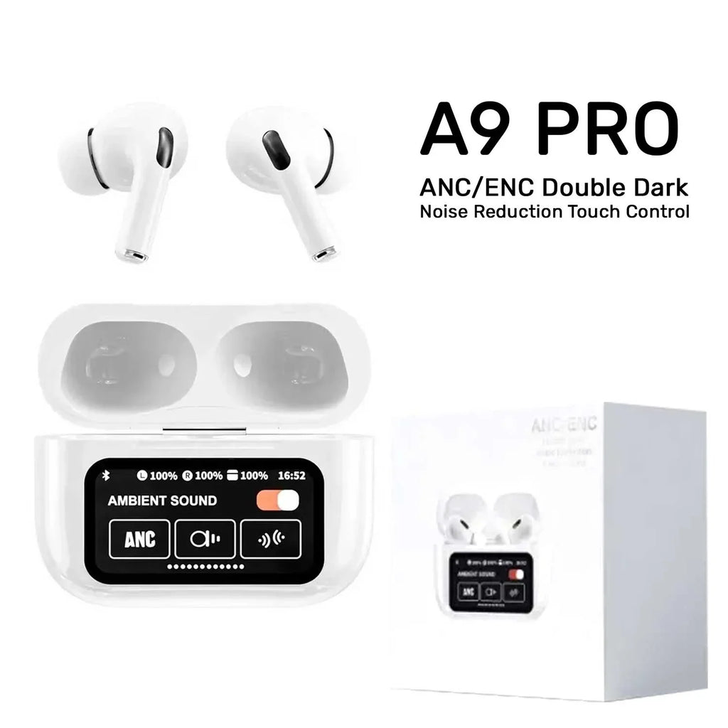A9 Pro Touch Screen AirPods with Premium Sound – Wireless Bluetooth Earbuds