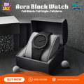 Aura Full Black Quartz Watch for Men – Lightweight Premium Analog Design (Without Box)