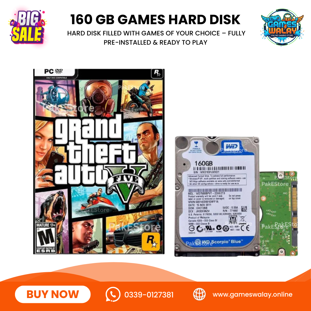 GTA 5 Modded Latest Version 3586  Laptop & PC | 160GB HDD (Internal / Portable)