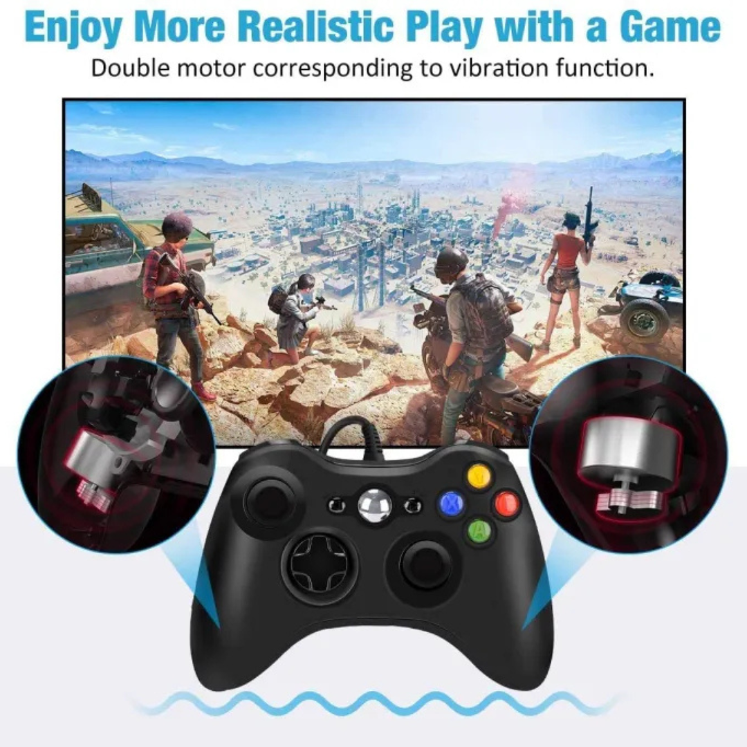Xbox 360 Wired Controller Gamepad – Dual Vibration Controller for Windows PC & Xbox 360