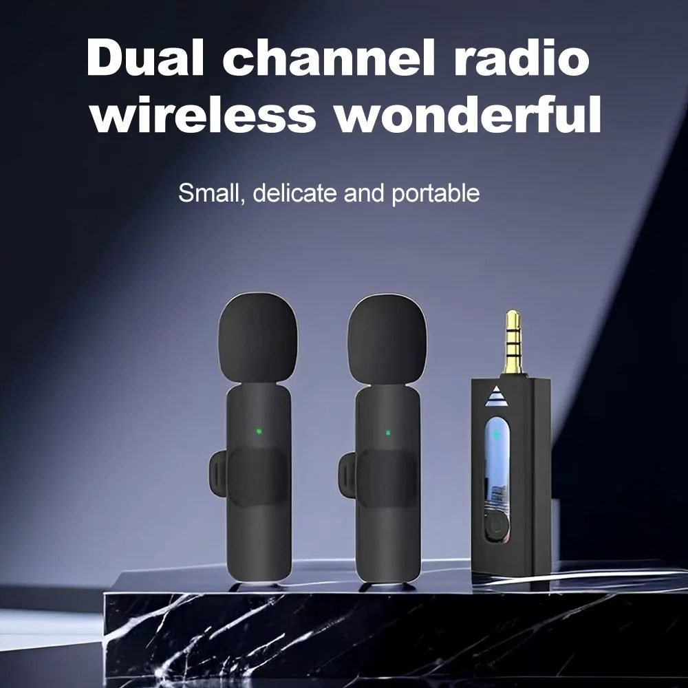 K35 High-Quality Wireless Dual Microphone for Mobile Phone & Camera