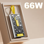 66W Super Fast Charging Transparent Power Bank 20000mAh with Digital Display