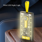 66W Super Fast Charging Transparent Power Bank 20000mAh with Digital Display