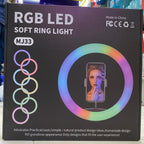 MJ33 33CM (13-inch) RGB LED Soft Ring Light with Phone Holder – Without Stand